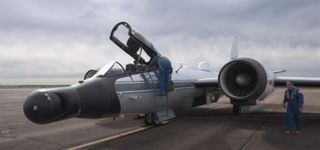 a ground crew services a jet airplane