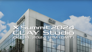 Fujifilm Clay Studio building with a blue sky behind and text overlayed announcing the X Summit 2024