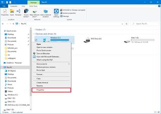 File Explorer open drive properties