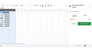 How to lock column width and row height in Google Sheets