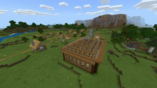 Minecraft village and player house