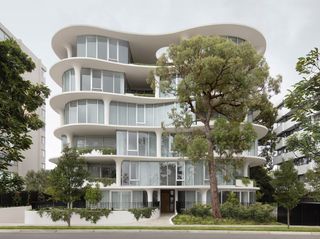 wavy minimalist block of flats in melbourne