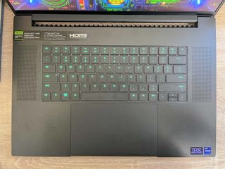 Razer Blade 18 (2023) laptop open on a desk