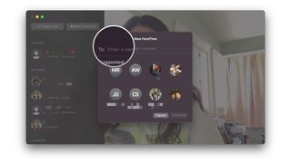Steps to Make a FaceTime call: Type a contact or click a suggested one