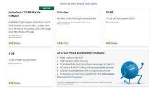 Cricket Wireless plans