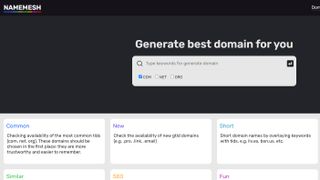 NameMesh homepage screenshot