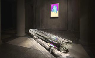 Tokujin Yoshioka's Water Block bench is aptly placed in the room that used to house the Duke's baths