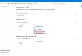 Windows 10 turn off BitLocker