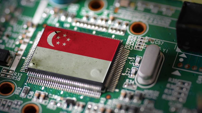 a Chip with the Singaporean flag printed on it