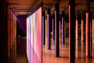 Anri Sala, Time No Longer installation, 2021 in the Buffalo Bayou Park Cistern, Houston