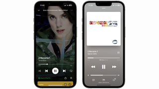 Apple Music and Spotify playing 2 Become 1 by the Spice Girls