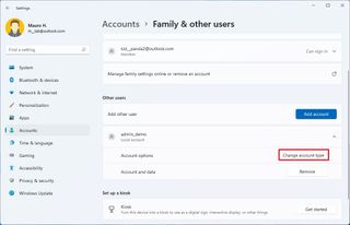Windows 11 change account type