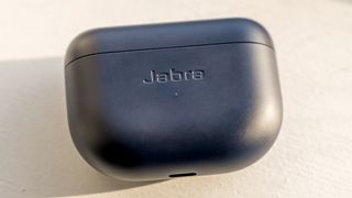 Jabra Elite 8 Active earbuds in closed case.