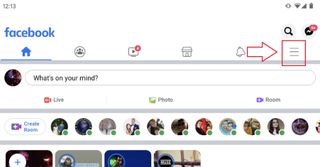 How to change password on Facebook app: Open menu