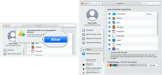 To set up iCloud on Mac, choose Allow, then confirm the checkboxes next to all the apps that use iCloud.