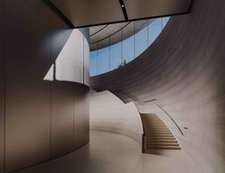 Stairs of Steve Jobs Theater at Apple Park by Foster + Partners