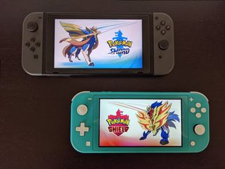 Nintendo Switch and Nintendo Switch Lite with Pokemon Sword and Shield