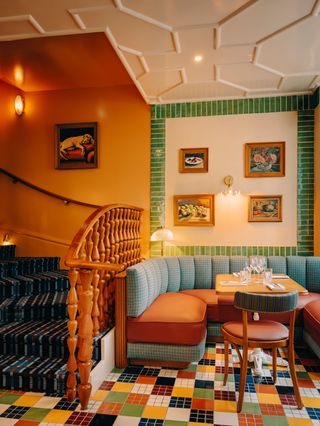 Staircase at Public House Paris leading to the downstairs speakeasy