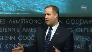 NASA administrator Jim Bridenstine speaks at a town hall event April 1, 2019.