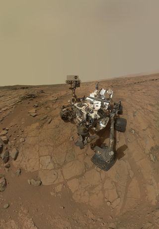 NASA's Mars rover Curiosity at the John Klein drill site.