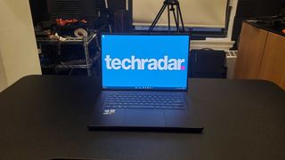 black Asus ROG Zephyrus M16 (2023) gaming laptop with techradar logo