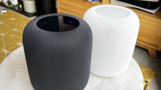 HomePod 2 on shelf in a home