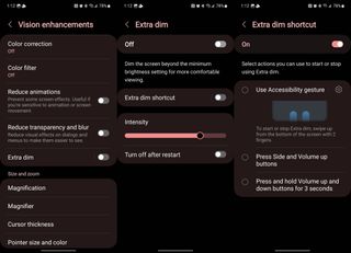 Adjusting extra dim's settings on a Samsung Galaxy Android phone