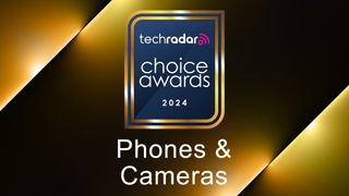 The TechRadar Choice Awards 2024 logo with a sign saying 'Phones & Cameras'