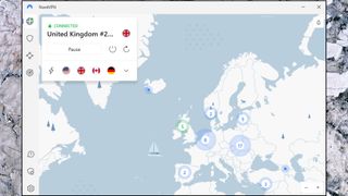 Et skærmbillede af NordVPN-appen til Windows