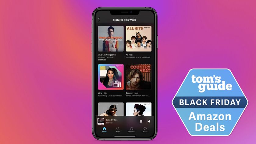 Smartphone showing Amazon Music app