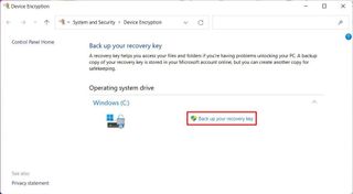 Backup BitLocker recovery key