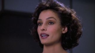 Famke Janssen smiling as Kamala in Star Trek: The Next Generation