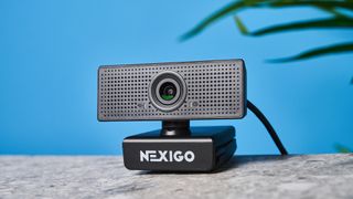 A black NexiGo N60 wired webcam