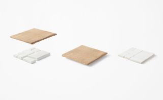 Press tiles, demonstration of making, by Nendo