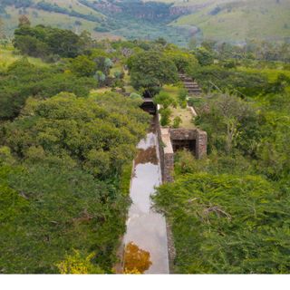 south african house among nature photographed from above