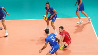  Jenia Grebennikov of France in action during the Men's European Volleyball Championship 1/8 finals match between France vs Bulgaria ahead of the 2024 Paris Olympics