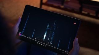Lenovo tablet being used