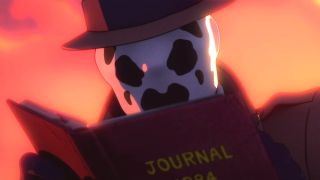 Rorschach writes in his journal at sunset in Watchmen: Chapter 1.