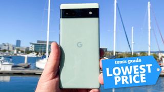 Google Pixel 6a with a Tom&#039;s Guide deal tag