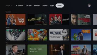 Google TV interface