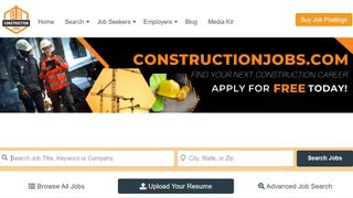 ConstructionJobs.com website screenshot.