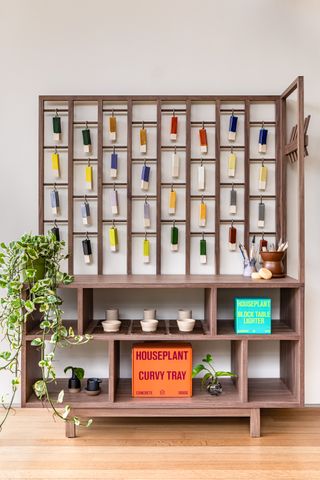 Shelving at Seth Rogen houseplant retreat in LA