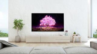 LG C1 OLED TV display in living room