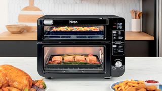 Ninja 12-in-1 Double Oven with FlexDoor DCT401 on counter