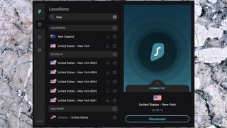 Skærmbillede af Surfshark-appen på Mac