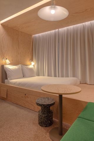 A wooden bedroom