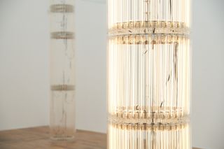 Installation view of Cerith Wyn Evans, ‘....)(‘ at Mostyn, Wales