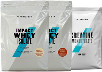 Myprotein creatine monohydrate &amp; vanilla, chocolate brownie flavored impact whey protein bundle: was $123 now $114 @ Amazon