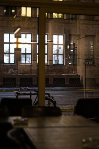 inside central congress bar looking out to street