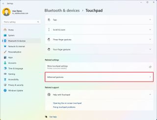 Touchpad advanced gestures